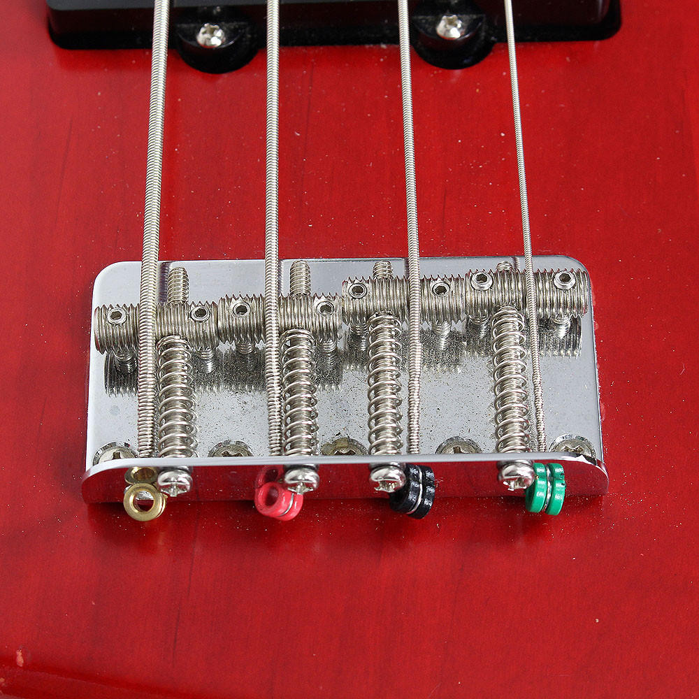 2004 Fender USA Made Jazz Bass Guitar in Translucent Red Finish