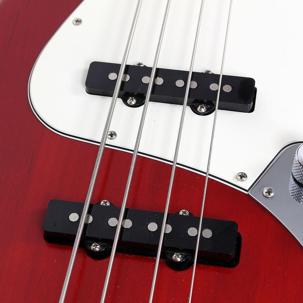 2004 Fender USA Made Jazz Bass Guitar in Translucent Red Finish