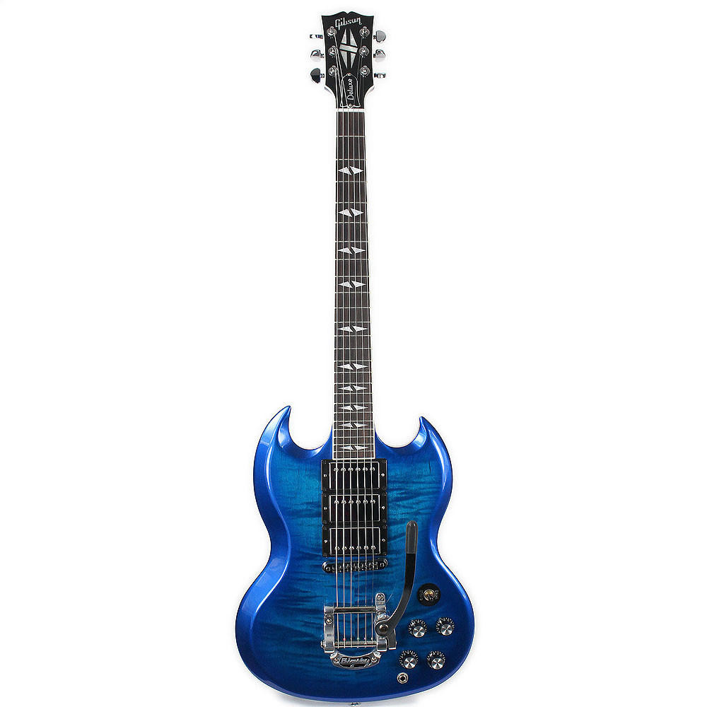 2013 Gibson SG Deluxe Electric Guitar Trans Blue Finish | Cream