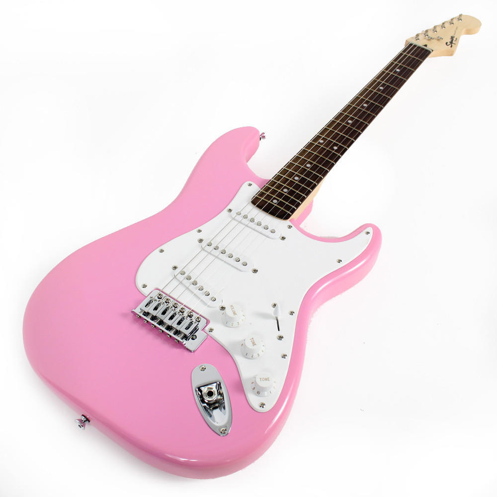 Squier Bullet Stratocaster Electric Guitar in Pink Finish | Cream