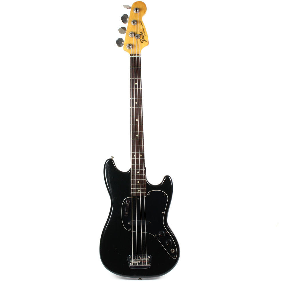 ベース PatchinSquier MUSICMASTER BASS Vintage 1976 Fender Musicmaster Bass Guitar Black | Cream City Music