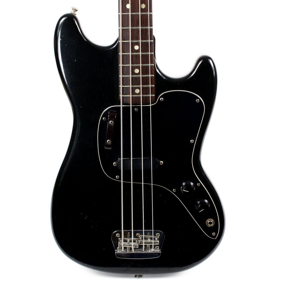 Vintage 1976 Fender Musicmaster Bass Guitar Black | Cream City Music