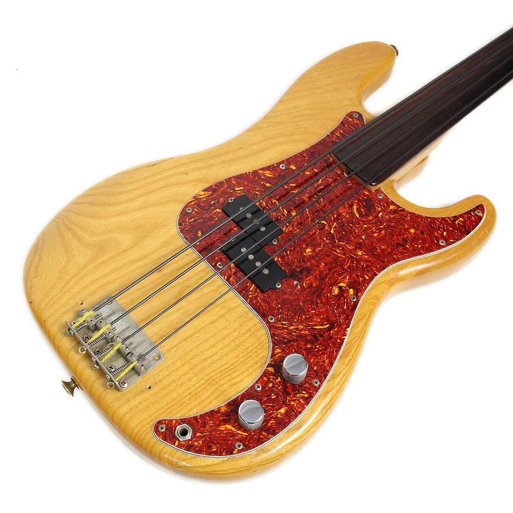 Vintage 1974 Fender Fretless Precision Bass Natural Finish | Cream