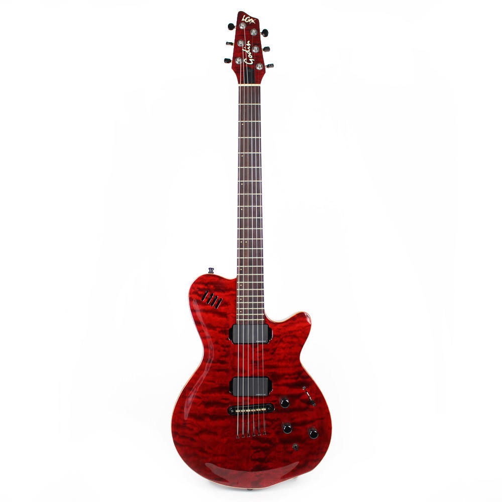 1999 Godin LGX Solid Body Electric Guitar in Trans Red | Cream