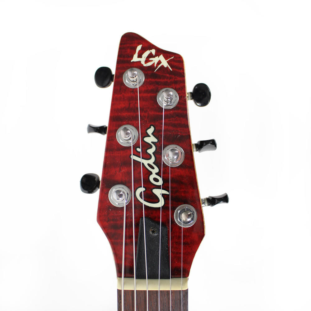 1999 Godin LGX Solid Body Electric Guitar in Trans Red | Cream