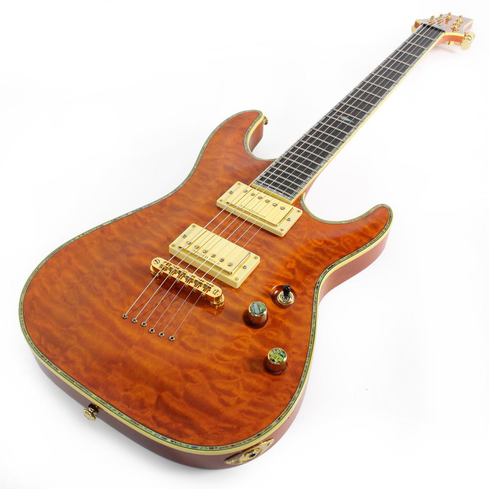 Used Schecter Diamond Series C-1 Elite Electric Guitar in Amber w
