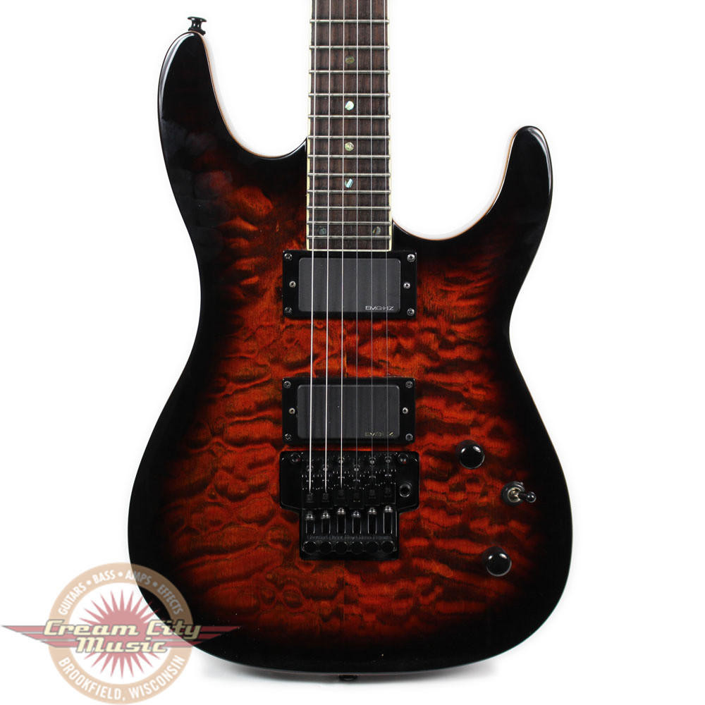 Used Dean 450 Custom Neck-Thru electric Guitar Amber Burst | Cream