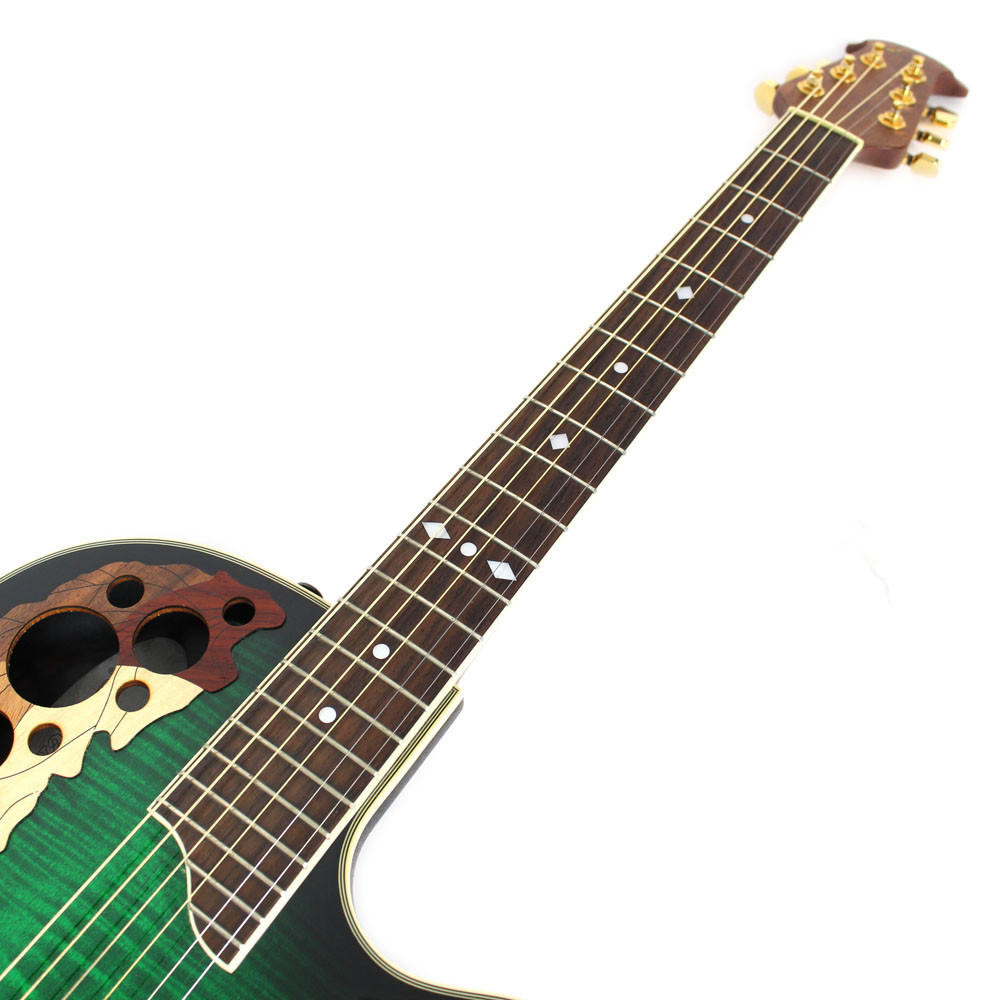 Used Ovation Celebrity CS-257 Acoustic Guitar Flame Maple Green