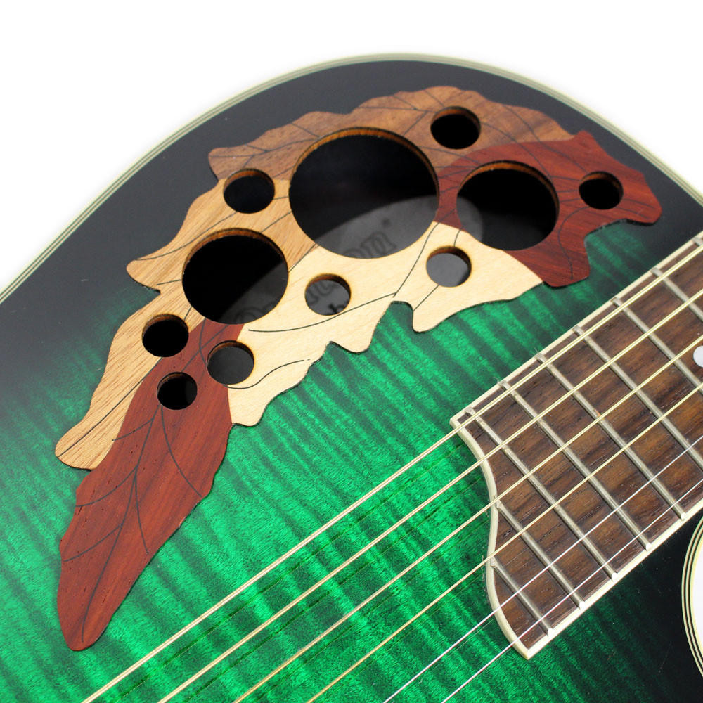 Used Ovation Celebrity CS-257 Acoustic Guitar Flame Maple Green