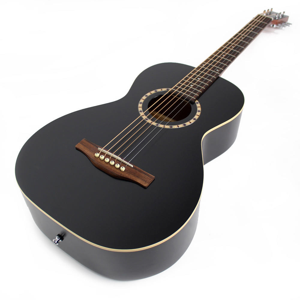 Art & Lutherie Ami Cedar Parlor Acoustic Guitar in Black | Cream