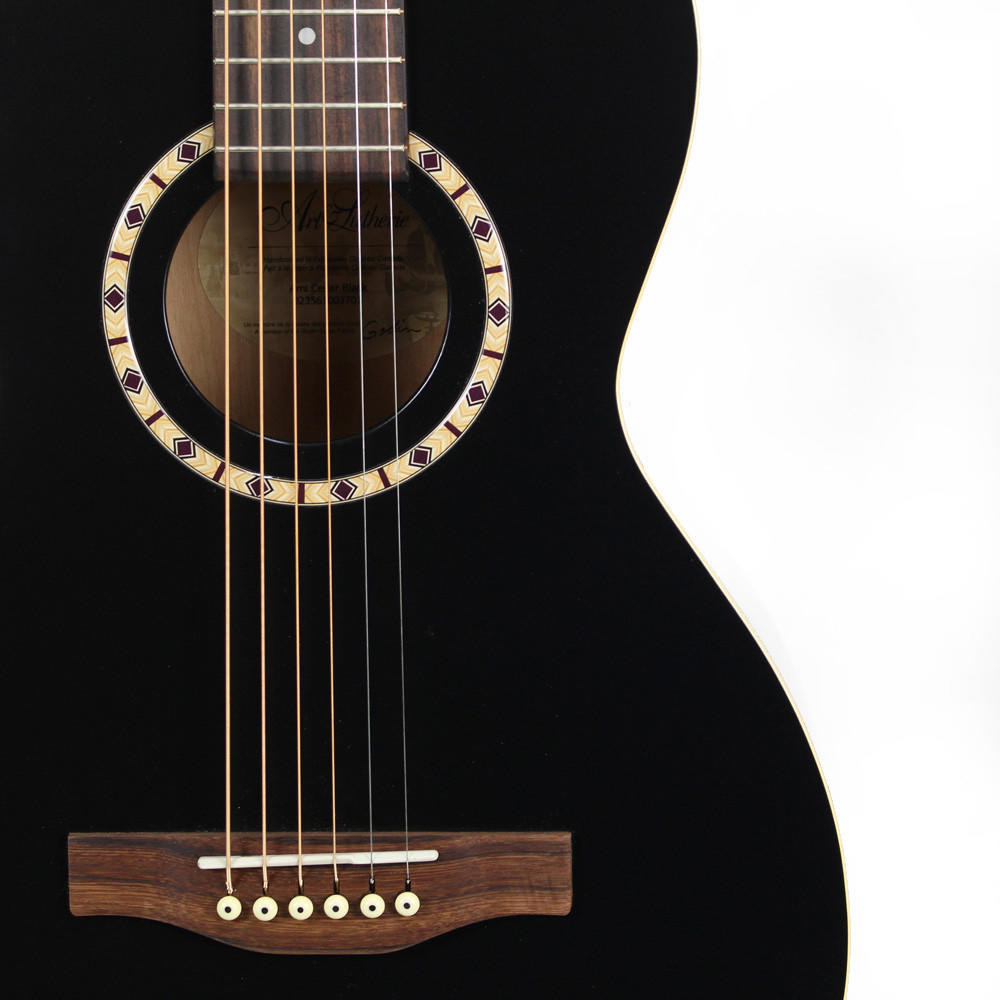 Art & Lutherie Ami Cedar Parlor Acoustic Guitar in Black | Cream