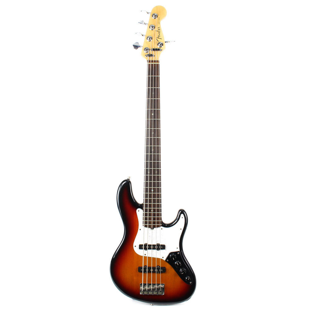 2002 Fender USA American Deluxe Jazz Bass Guitar 5-String Sunburst