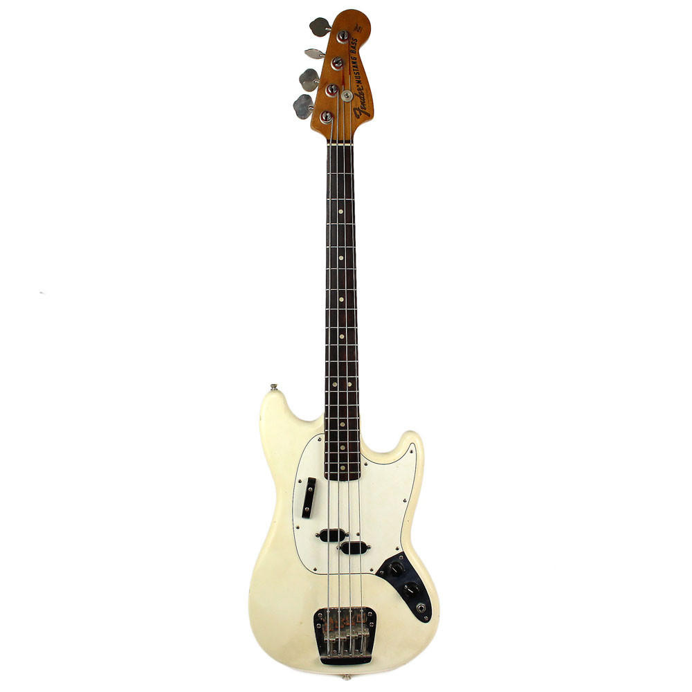Vintage 1976 Fender Mustang Bass Refinished in Olympic White