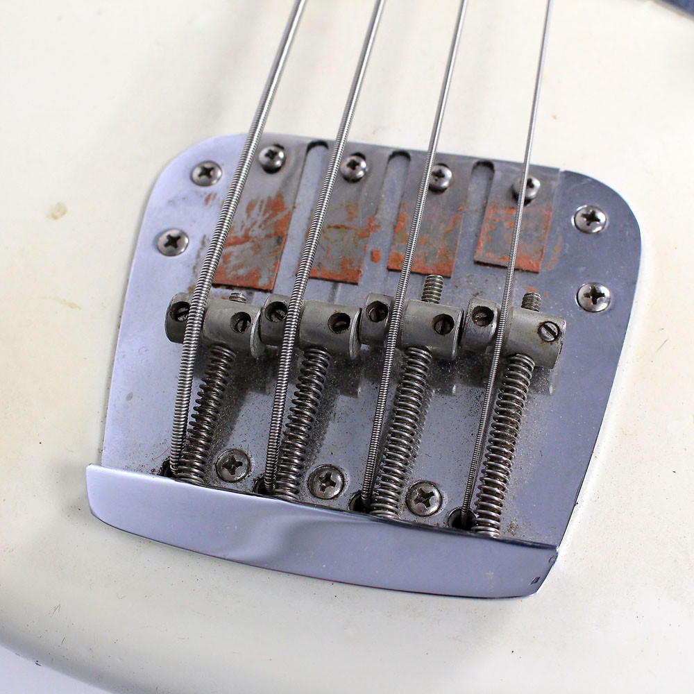 Vintage 1976 Fender Mustang Bass Refinished in Olympic White