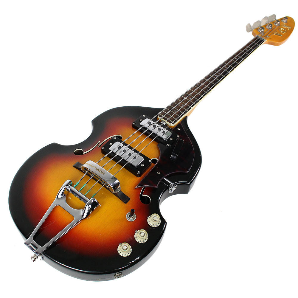 Vintage 1960's Vox Spyder IV Hollow Body Electric Bass Guitar