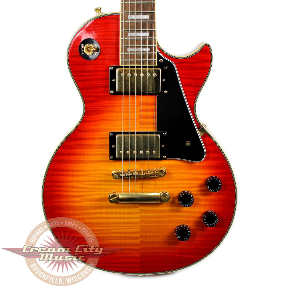 2005 Epiphone Les Paul Custom Electric Guitar Flame Top Sunburst