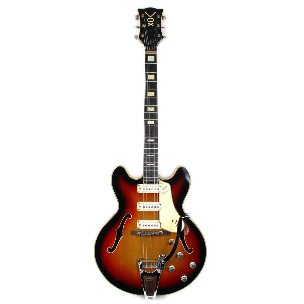 Vintage 1960s Vox Bobcat Hollow Body Electric Guitar Sunburst