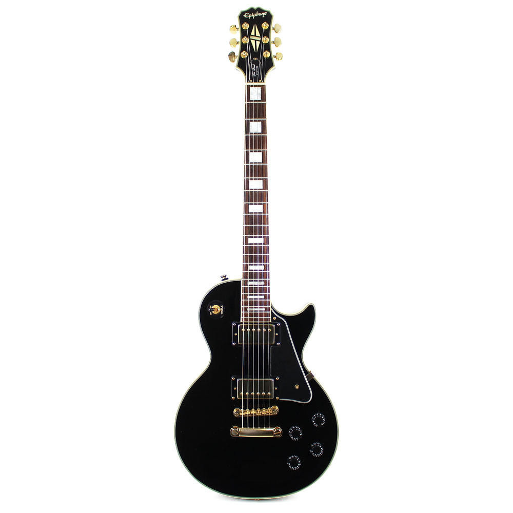 【11184】Epiphone by Gibson Les Paul 2004 Epiphone Les Paul Custom Electric Guitar Ebony | Cream City Music
