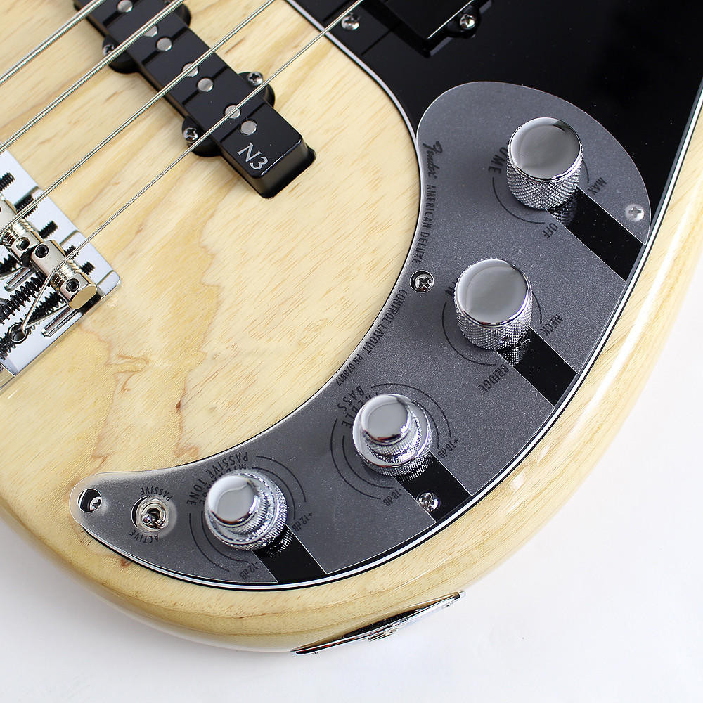 2011 Fender American Deluxe Precision Bass Natural Finish | Cream