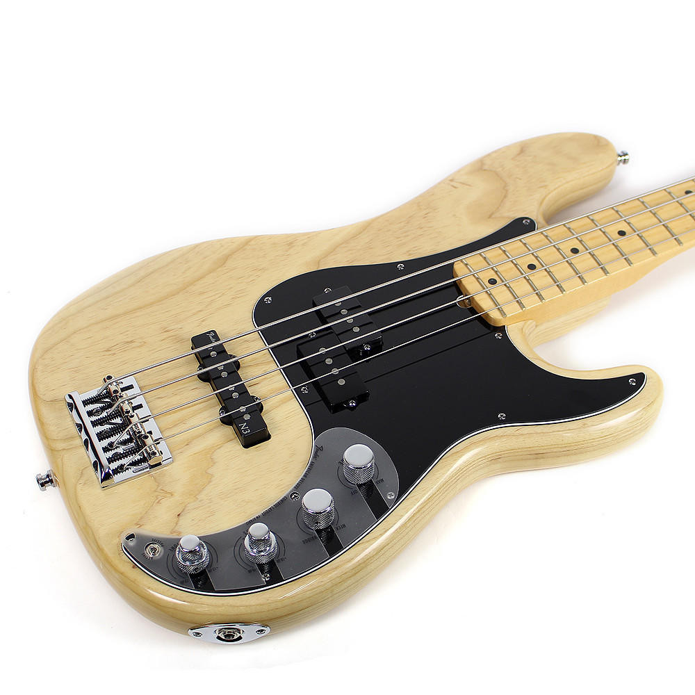 2011 Fender American Deluxe Precision Bass Natural Finish | Cream