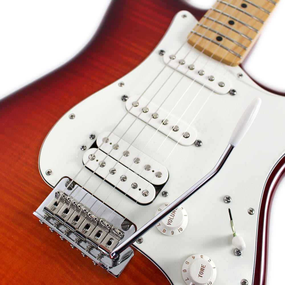 2013 Fender MIM Stratocaster Plus Top HSS Electric Guitar Cherry