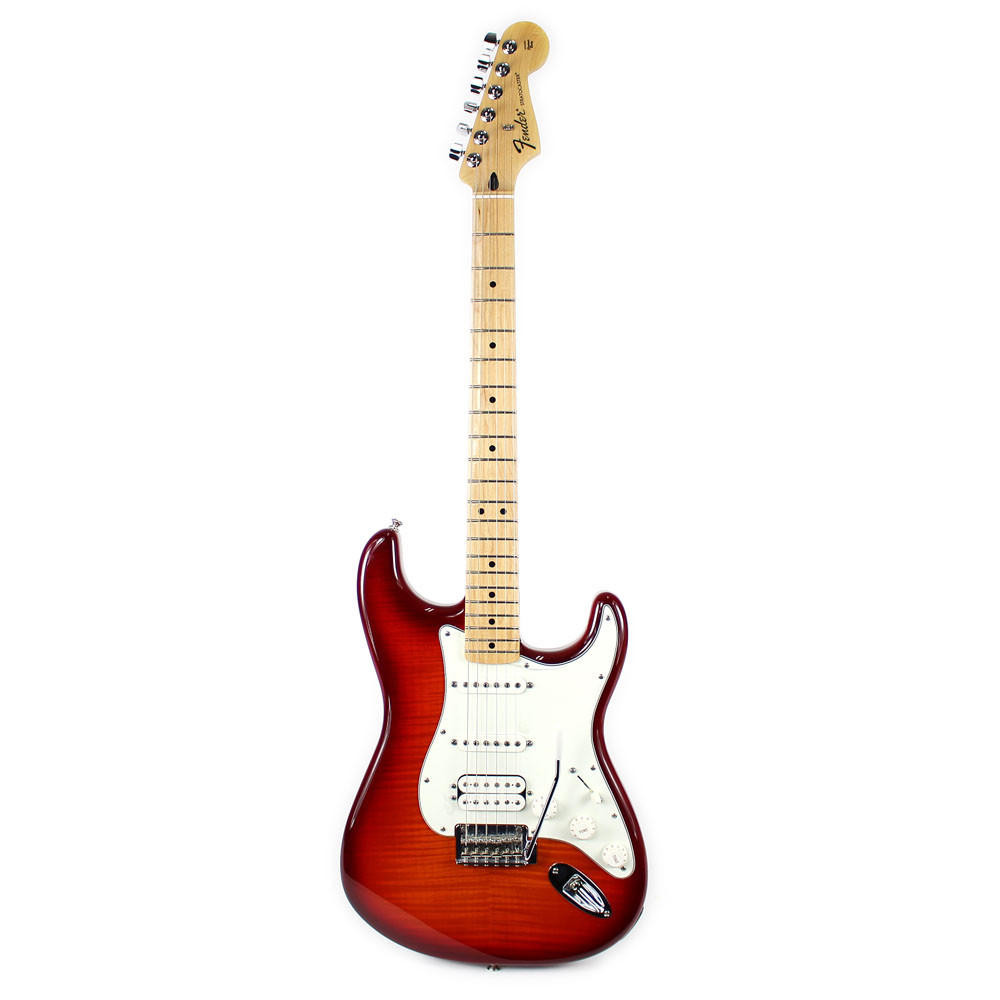 2013 Fender MIM Stratocaster Plus Top HSS Electric Guitar Cherry