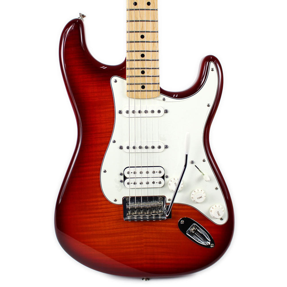2013 Fender MIM Stratocaster Plus Top HSS Electric Guitar Cherry