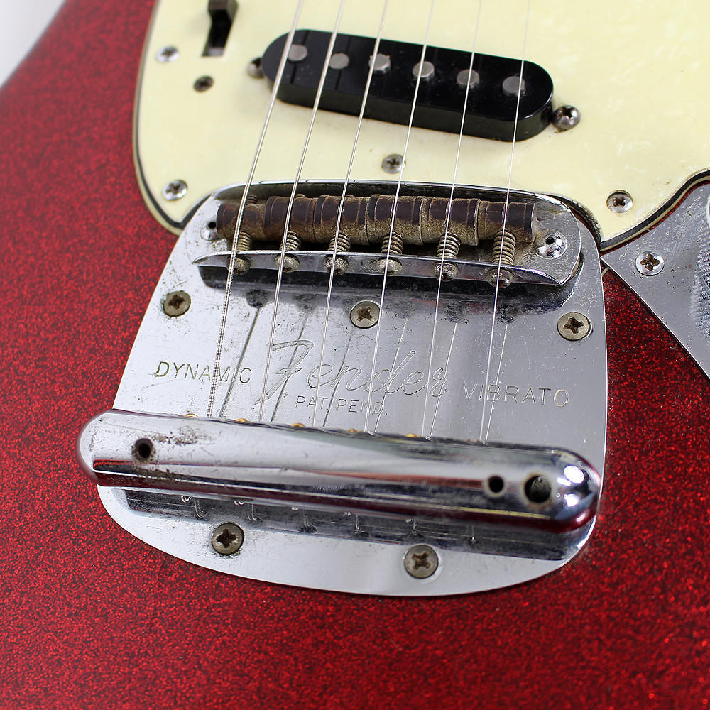 Vintage 1965 Fender Mustang Electric Guitar Refinished In Red