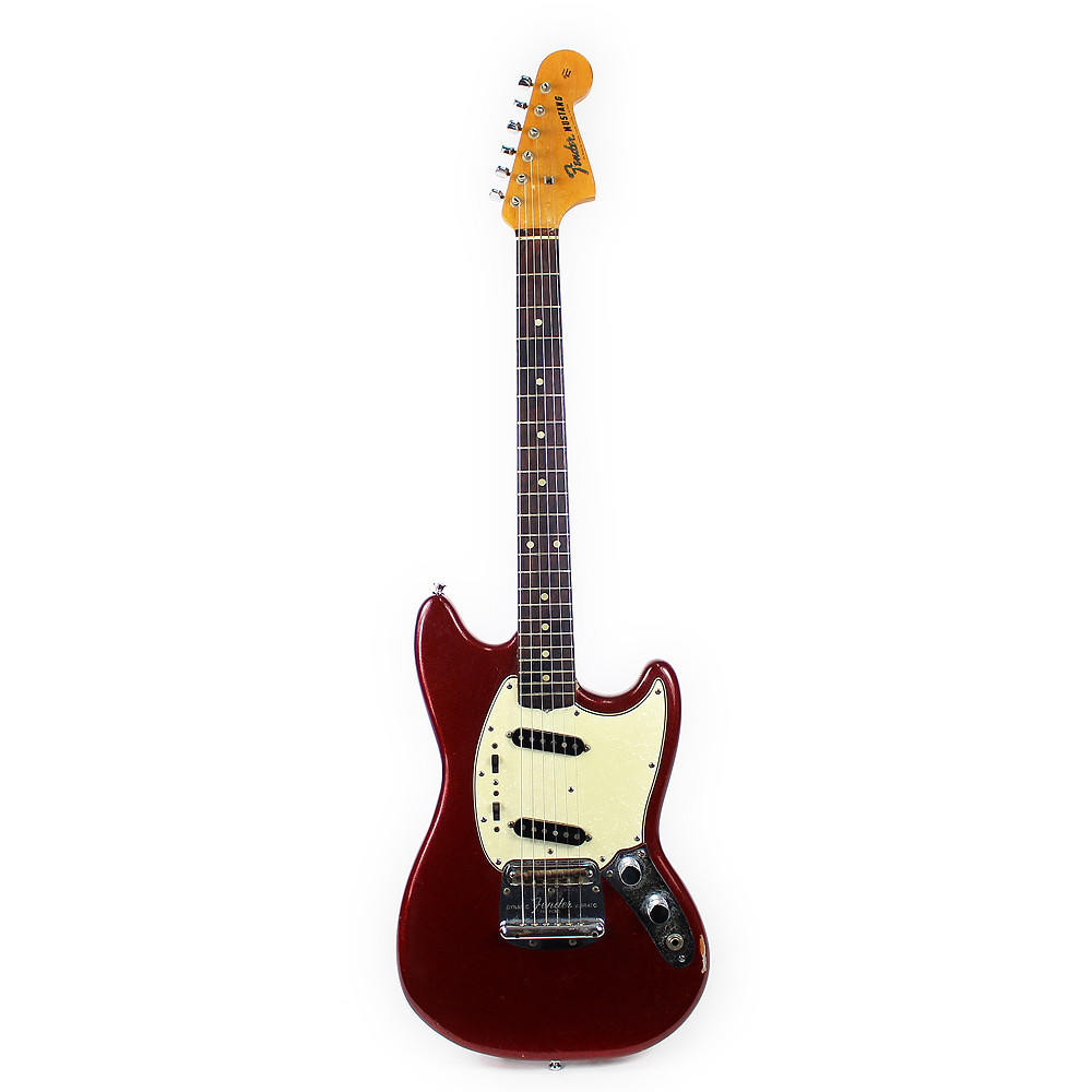 Vintage 1965 Fender Mustang Electric Guitar Refinished In Red