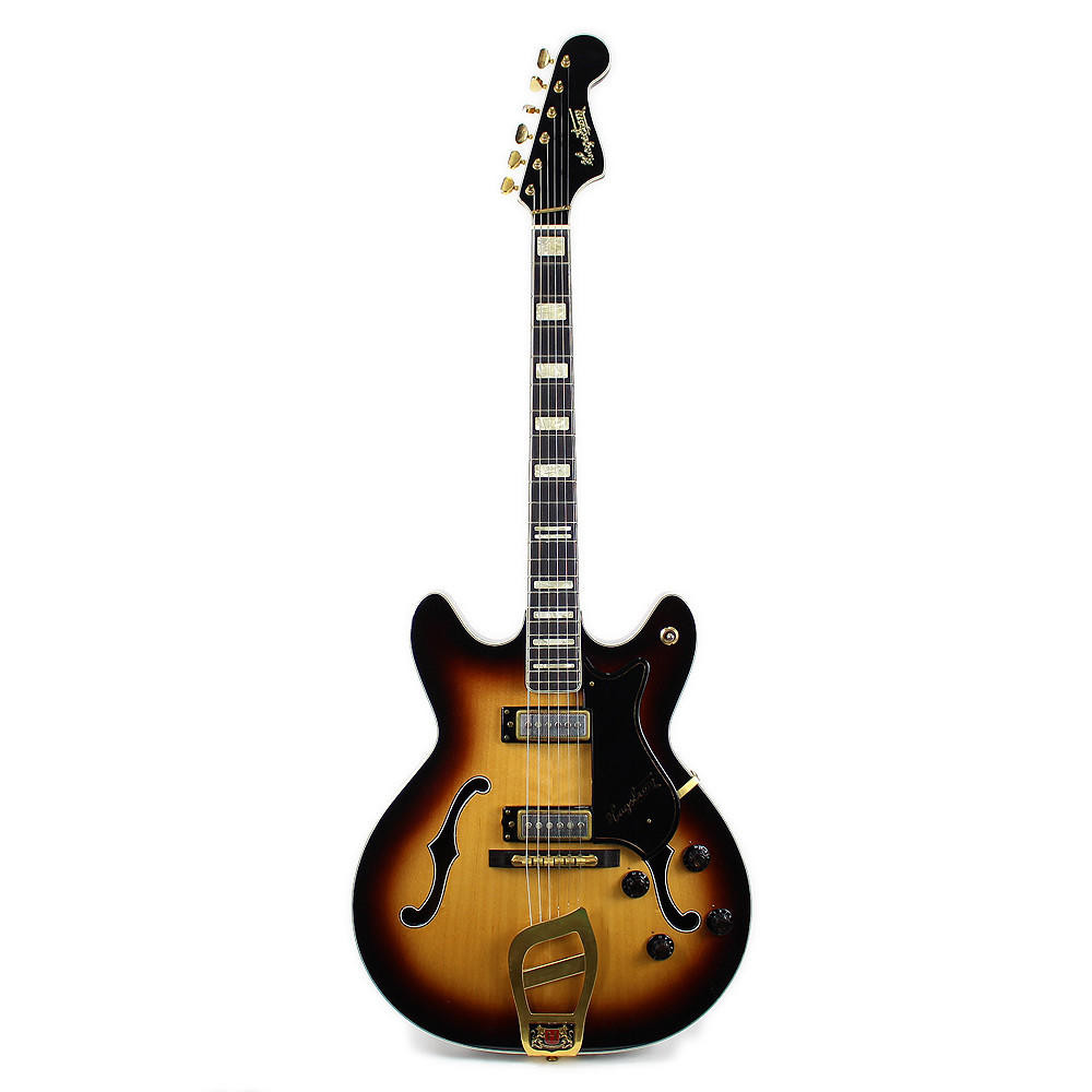 Vintage 1968 Hagstrom Viking Deluxe V2 Electric Guitar Sunburst Finish