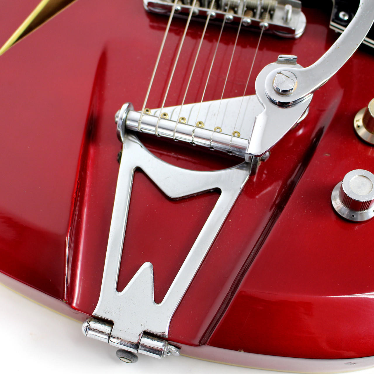 Vintage 1970s Greco Semi Hollow Body Electric Guitar Metallic Red