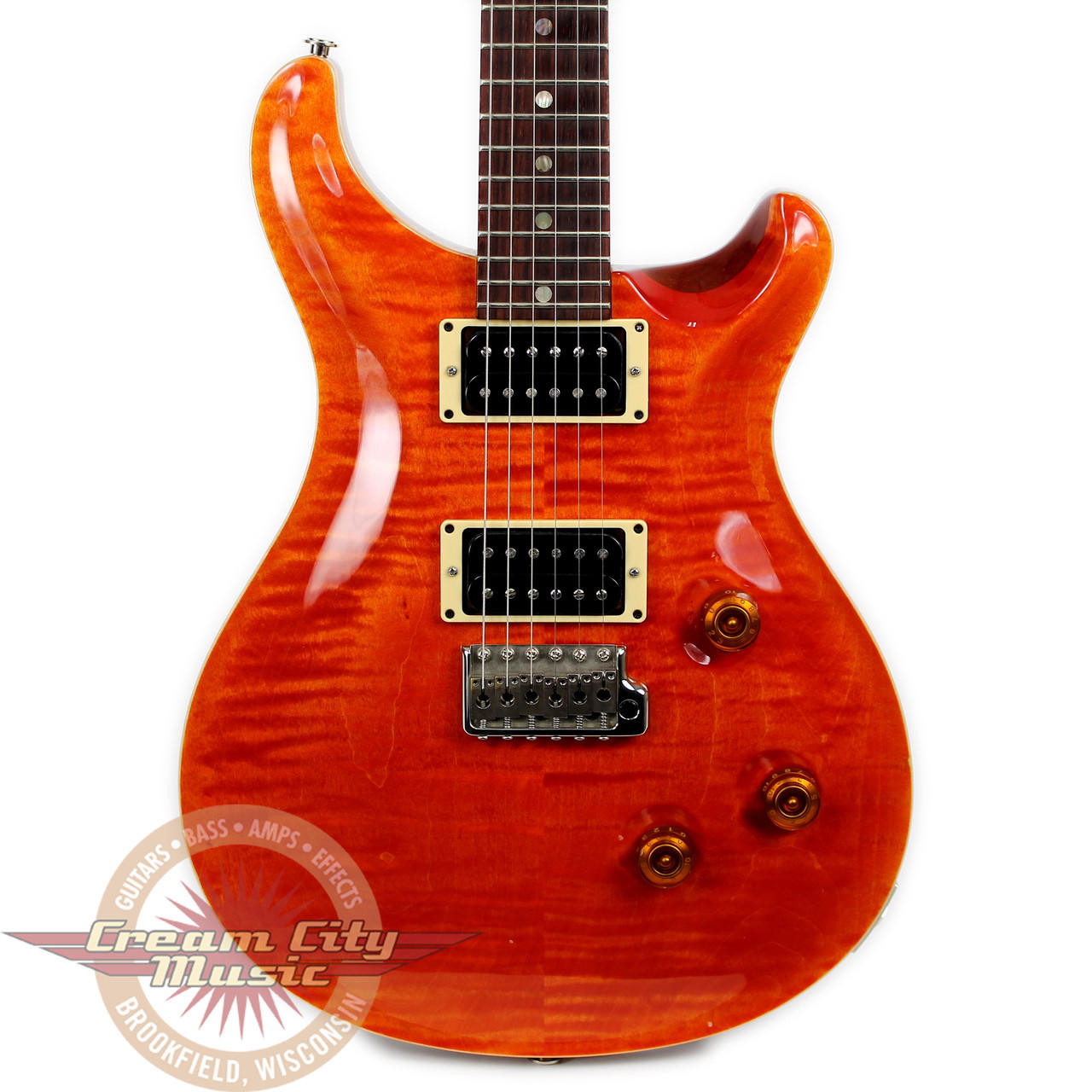 2002 PRS CE-24 Electric Guitar Orange Flame Maple | Cream City Music