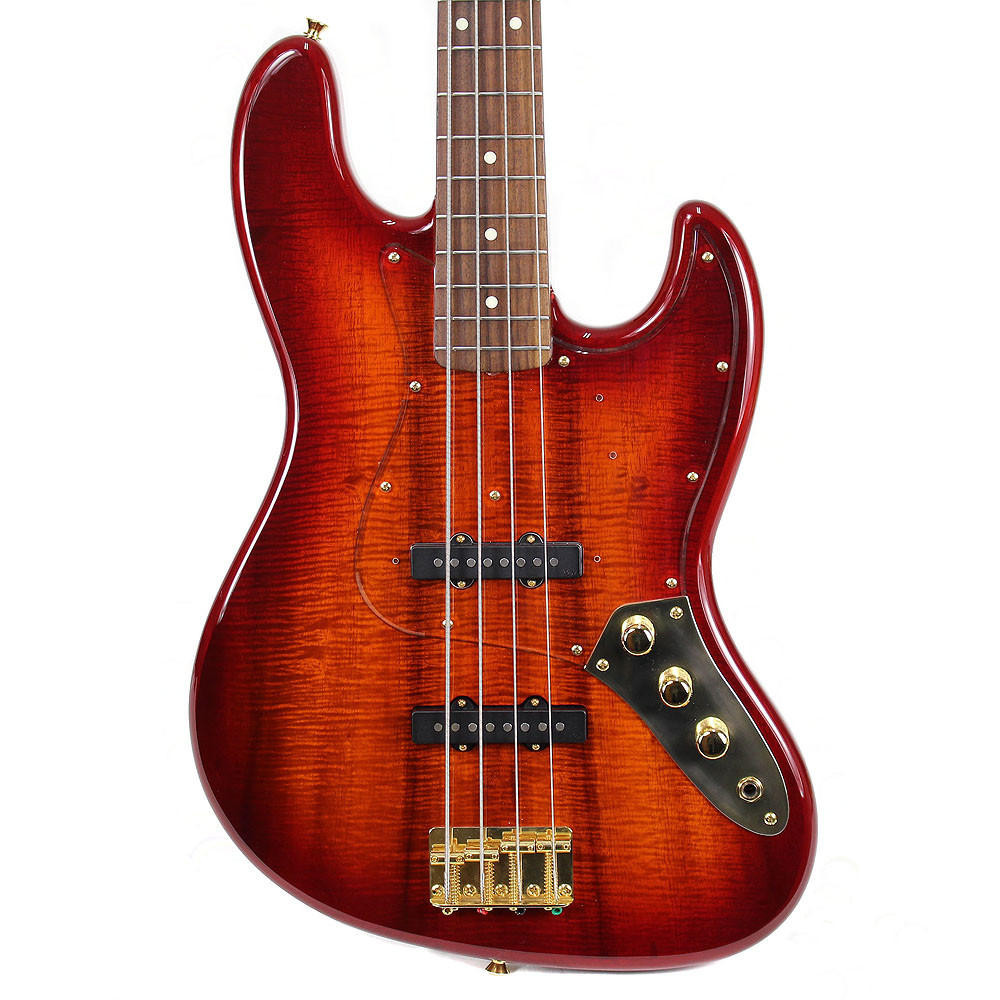 2013 Fender Jazz Bass Made In Japan Flame Koa Top Sunburst Finish