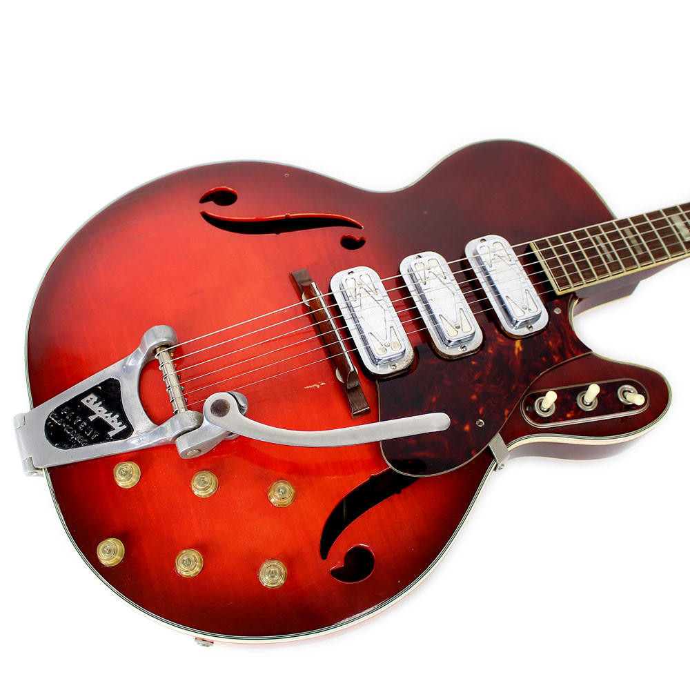 Vintage 1960s Silvertone Model 1454 Hollow Body Electric Guitar