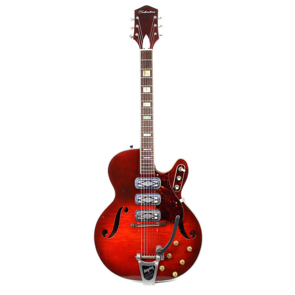 Vintage 1960s Silvertone Model 1454 Hollow Body Electric Guitar