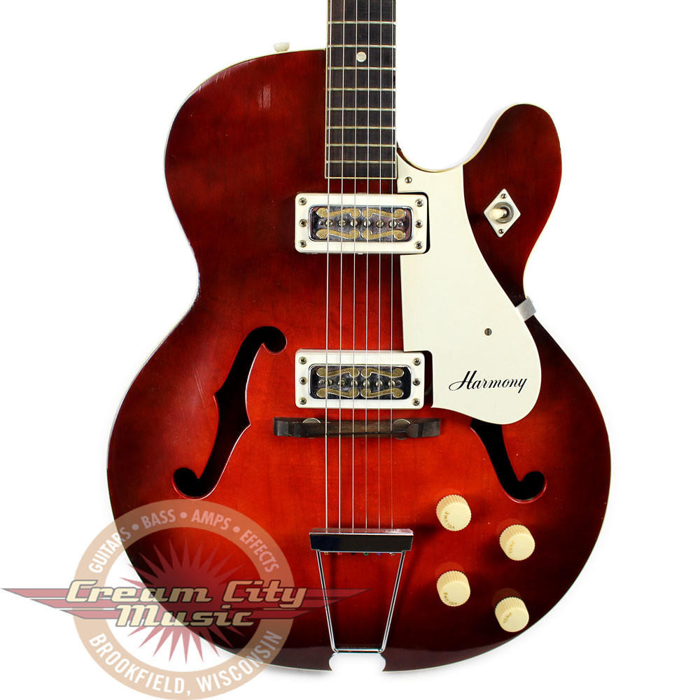 Vintage 1960s Harmony Rocket Hollow Body Electric Guitar Sunburst
