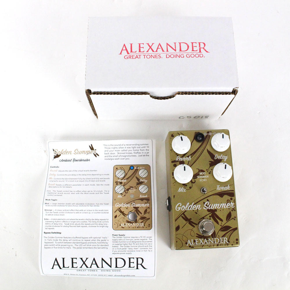 Alexander Pedals Golden Summer リバーブ Alexander Pedals Golden Summer Reverb Guitar Pedal | Cream City Music