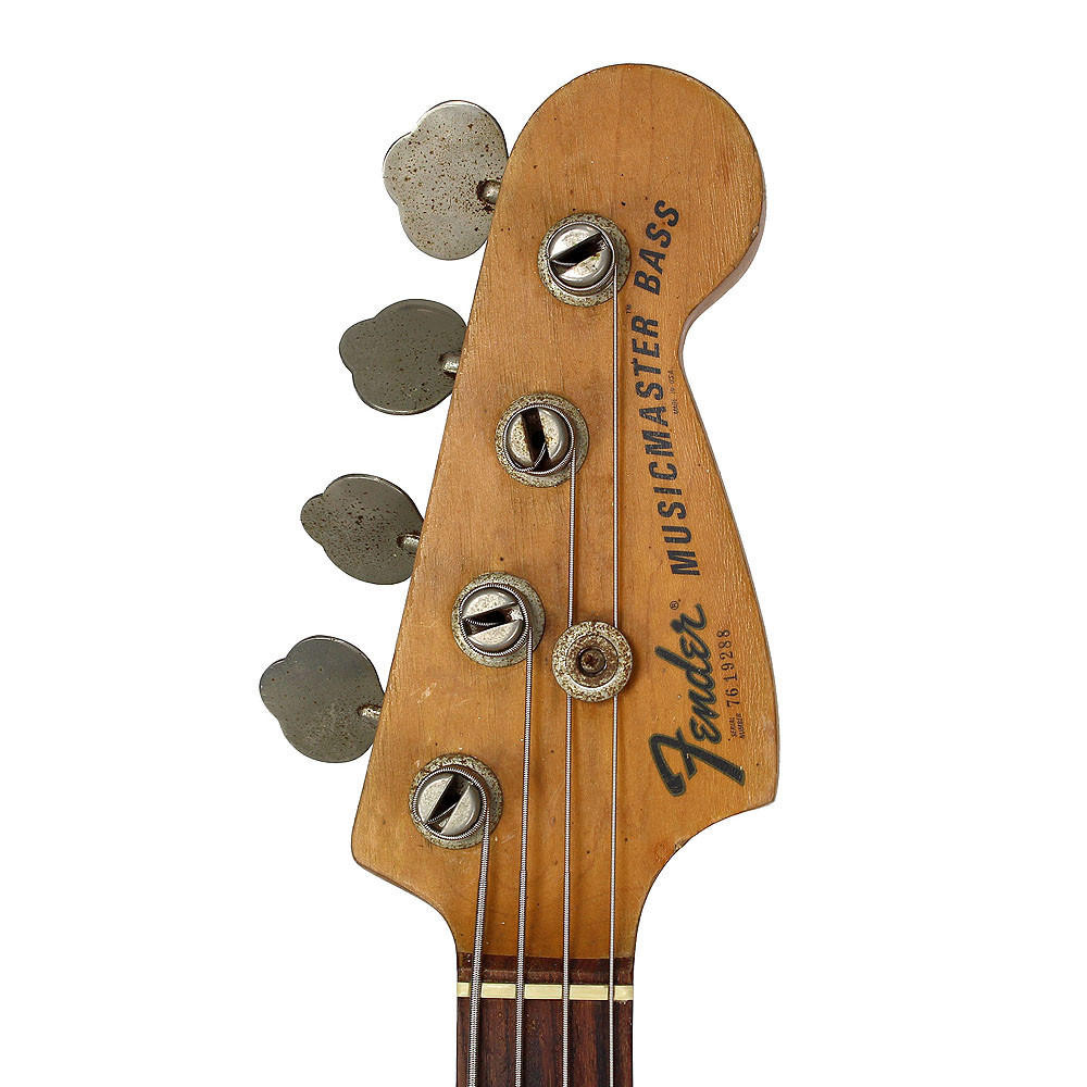 Vintage 1976 Fender Musicmaster Electric Bass Guitar Black Finish
