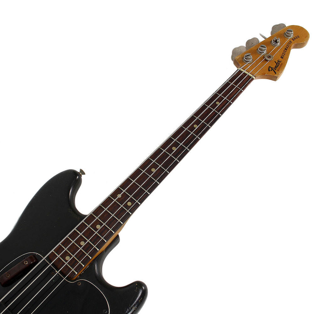 Vintage 1976 Fender Musicmaster Electric Bass Guitar Black Finish