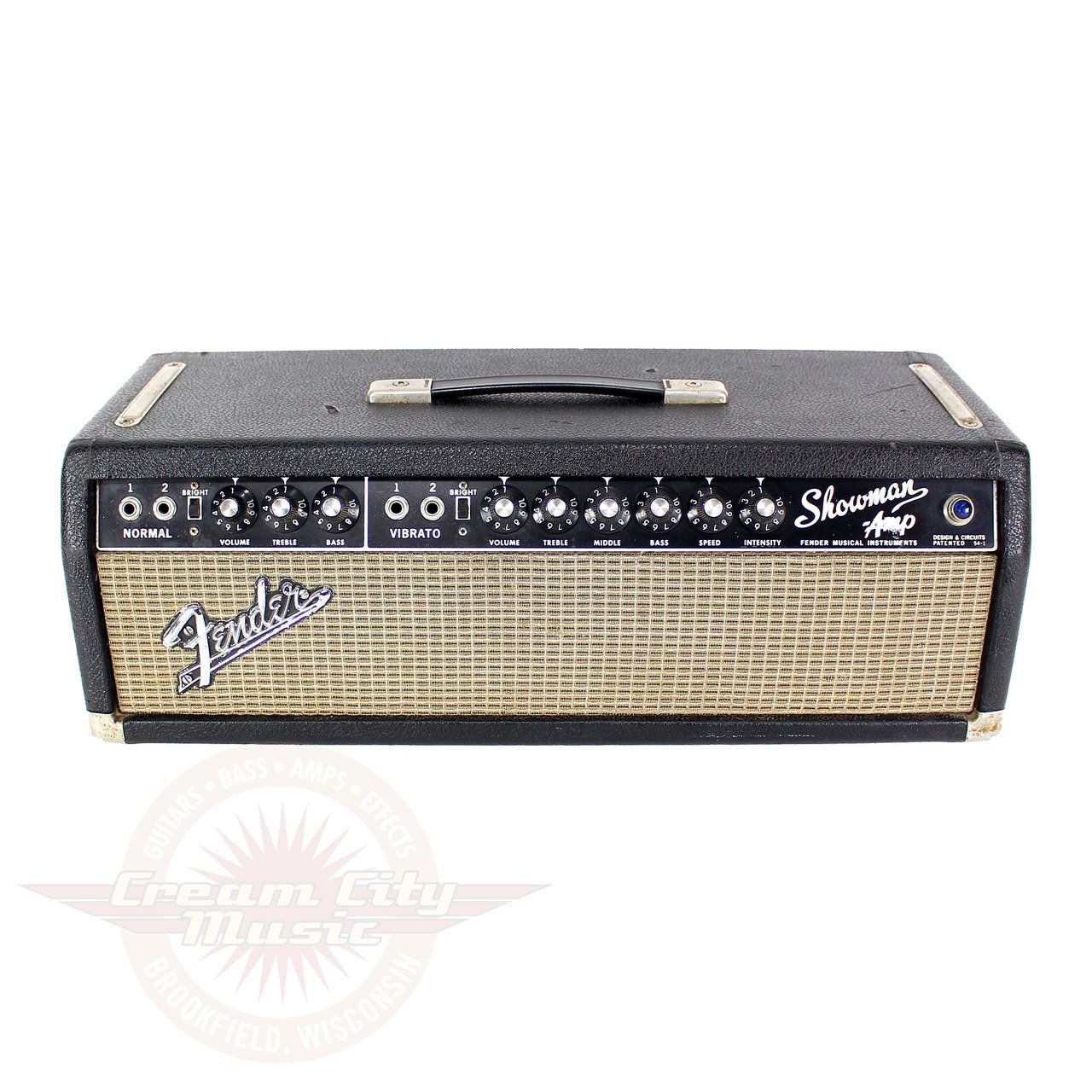 Vintage 1965 Fender Showman 85W Tube Amp Head Blackface | Cream