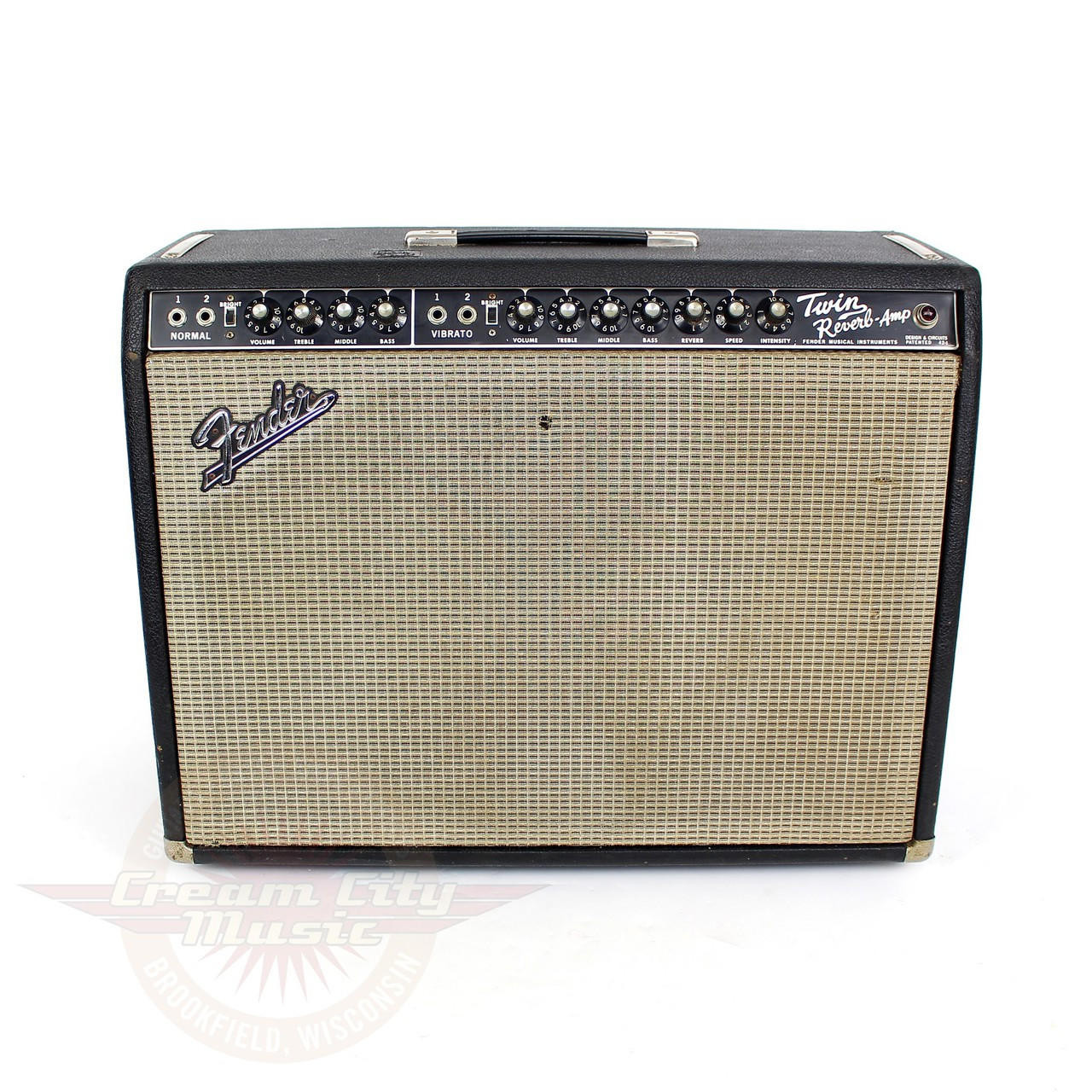 Vintage 1967 Blackface Fender Twin Reverb 85W 2x12 Tube Combo Amp