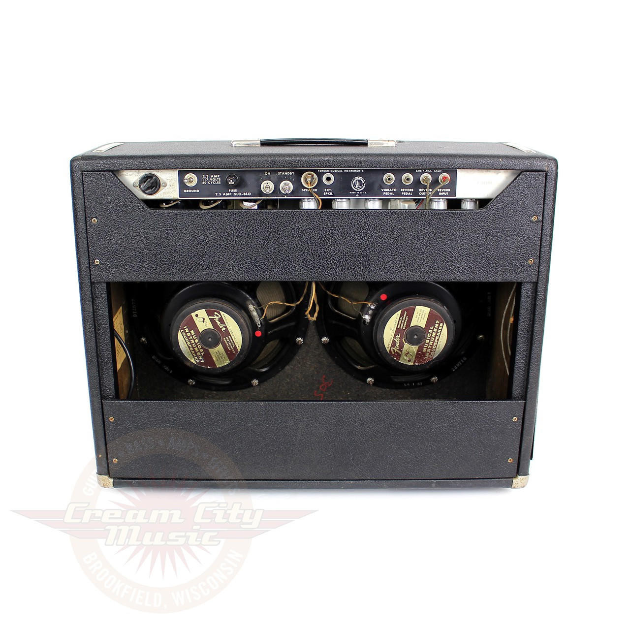 Vintage 1967 Blackface Fender Twin Reverb 85W 2x12 Tube Combo Amp
