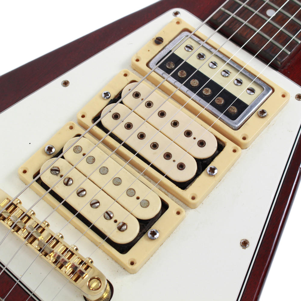 Vintage 1970s Ventura Flying V Electric Guitar in Cherry | Cream