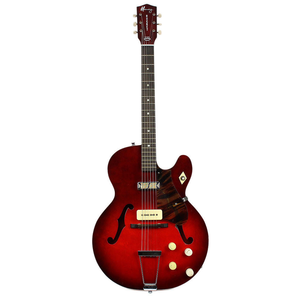 1965 Harmony H-54 Rocket II Hollow Body Electric Guitar in Red