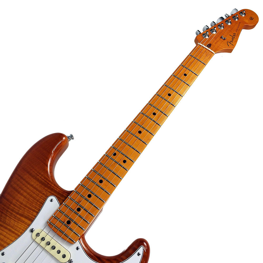ギター Fender custom shop Stratocaster 2014 Fender Custom Shop Custom Deluxe Stratocaster Flame Top Honey