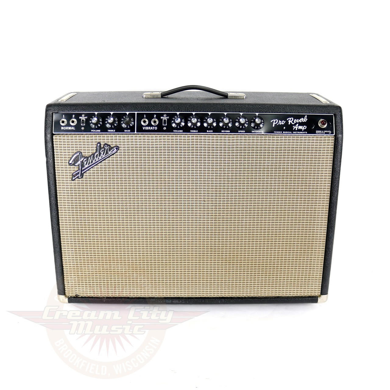 Vintage 1967 Blackface Fender Pro Reverb 40W 2x12 Tube Combo Amp