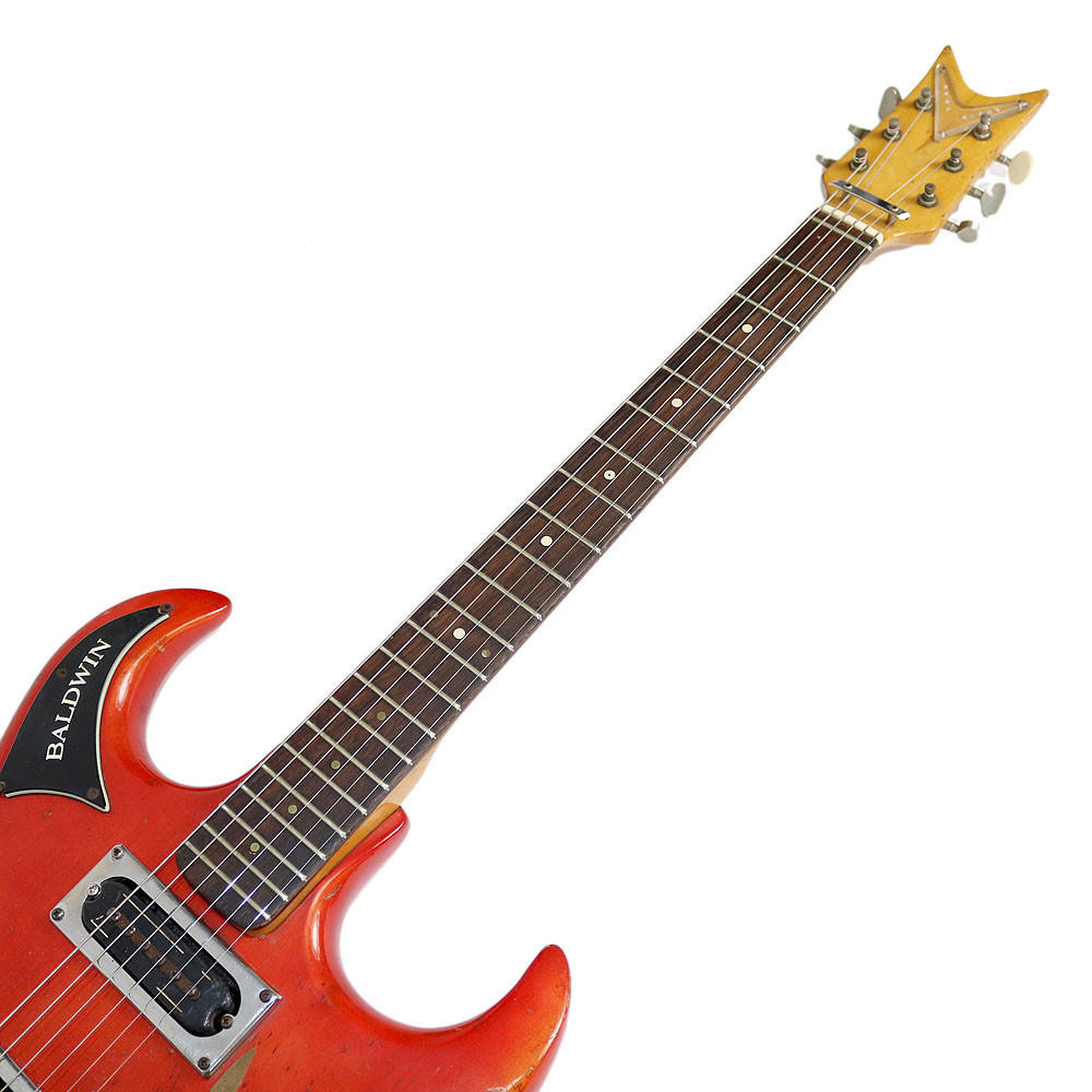 Vintage 1965 Baldwin Baby Bison Electric Guitar Red Finish | Cream