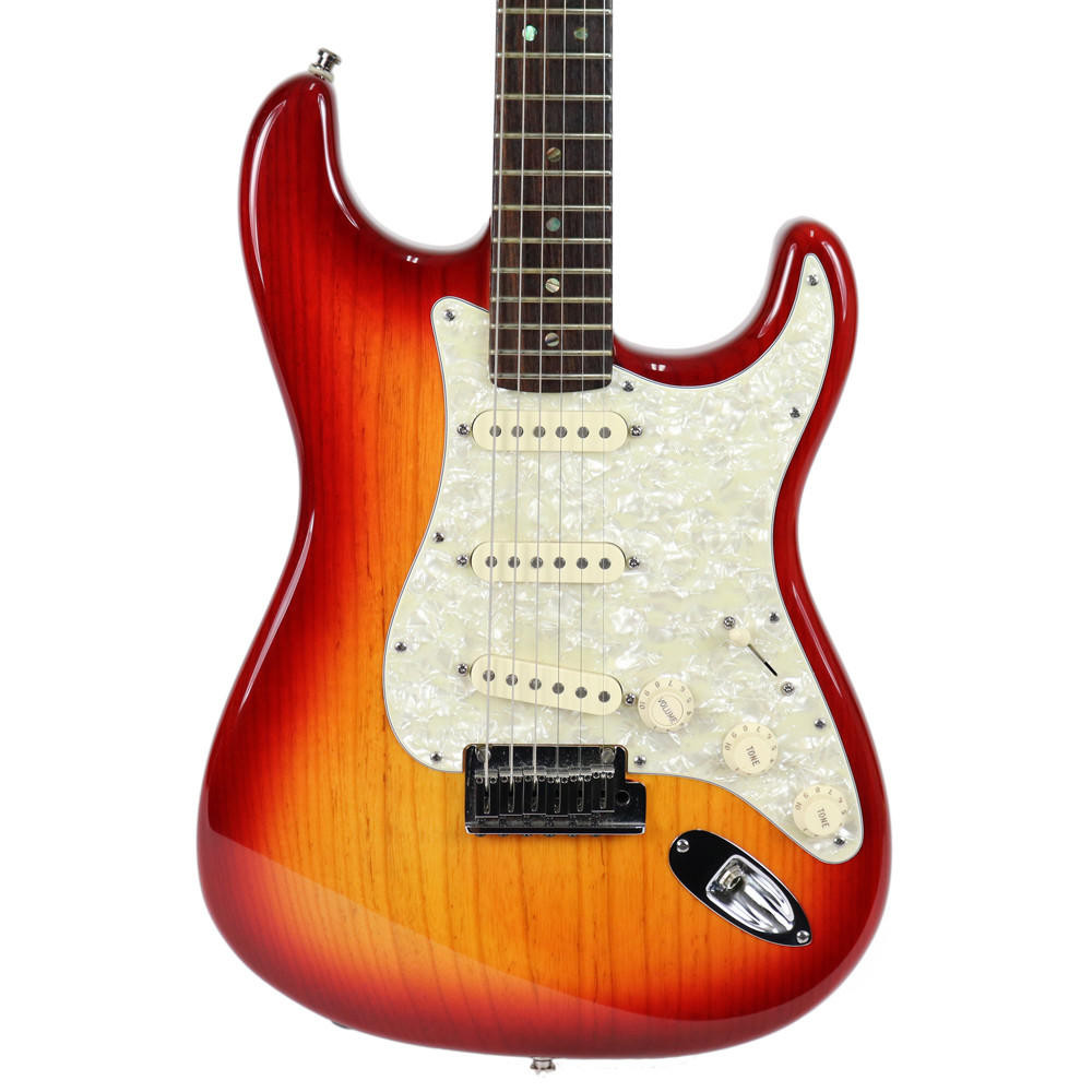 2004 Fender American Deluxe Ash Stratocaster in Aged Cherry Burst