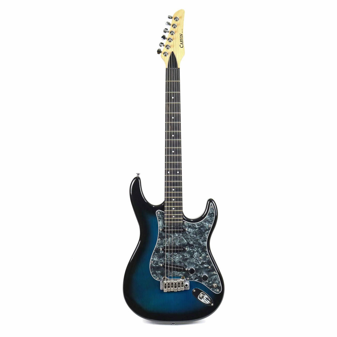 2001 Carvin Bolt T Solid Body Electric Guitar in Trans Blue