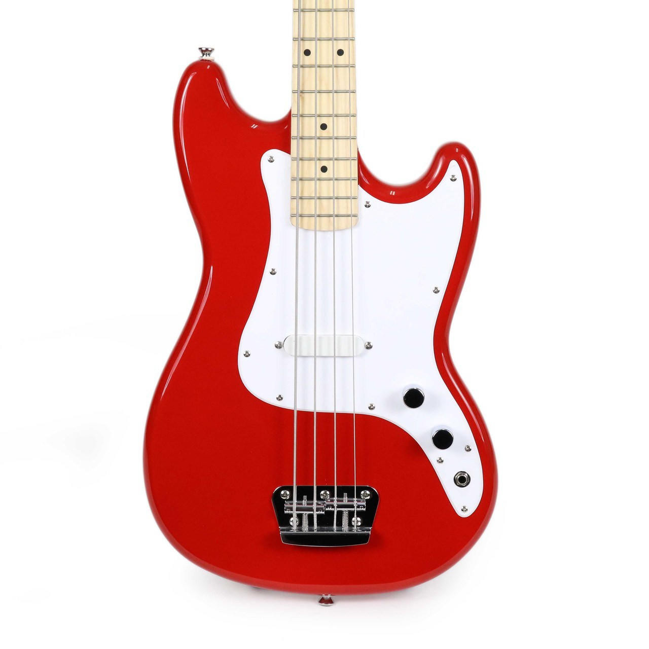 Squier Bronco Bass Maple - Torino Red | Cream City Music